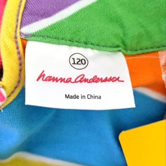 NWT Hanna Andersson Bright Stripe Tank Dress Ruffle Neck Modest Y2K - Picture 4 of 5